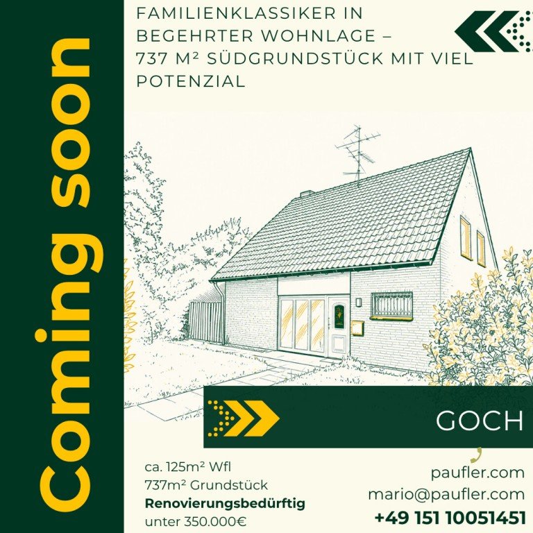New Listing (7) Goch Einfamilienhaus Familienklassiker in begehrter Wohnlage - 737 m� S�dgrundst�ck mit viel Potenzial