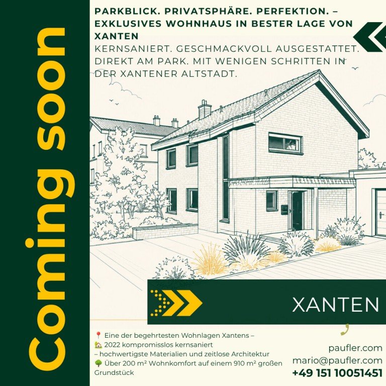 New Listing (10) Xanten Einfamilienhaus Parkblick. Privatsph�re. Perfektion. - Exklusives Wohnhaus in bester Lage von Xanten