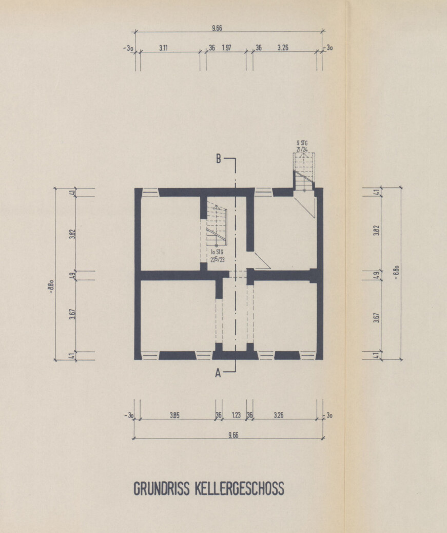 Grundriss Kellergeschoss (Aus der Bauakte 1991) Mehrfamilienhaus Goch