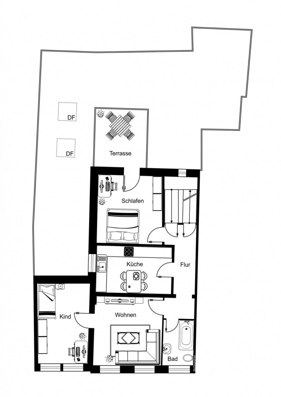 Obergeschoss - Wohnung Gastronomie und Wohnung Goch