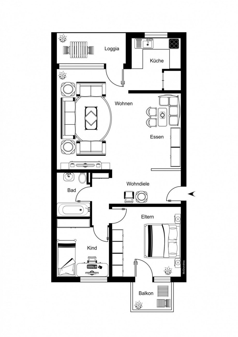 Grundriss Etagenwohnung Kevelaer