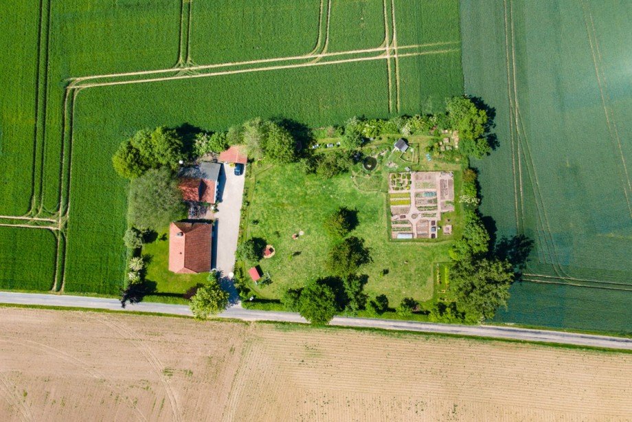 Drohnenaufnahme Resthof Bedburg-Hau / Schneppenbaum